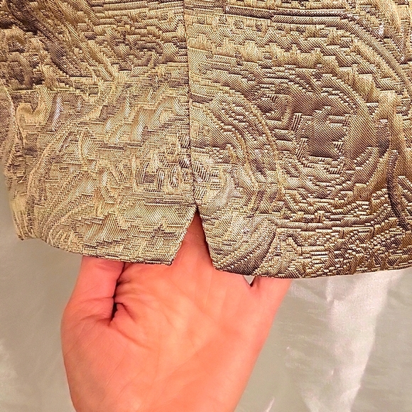 Gold Brocade Pencil Skirt, The Limited, 14 - Picture 9 of 14